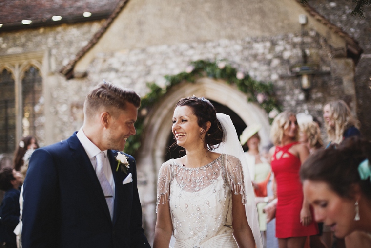 Wedding Photographer in Kent and London Annabelle and Charlie 009 Bride and Groom exiting church on their wedding day