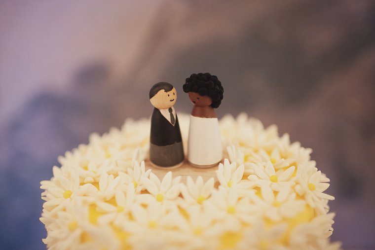 The wedding topper of a wedding cake