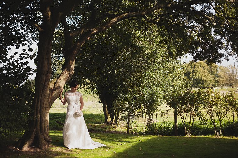 Bridal wedding portrait photographed at Old Kent Barn