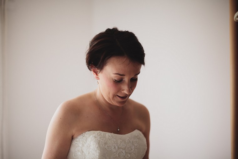 Bride in her wedding dress