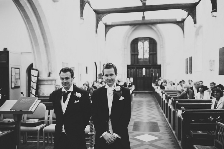 Groom and Best Man at the front of the church