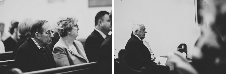 Photograph of the father of the bride during wedding service at St Mary's church in Kent