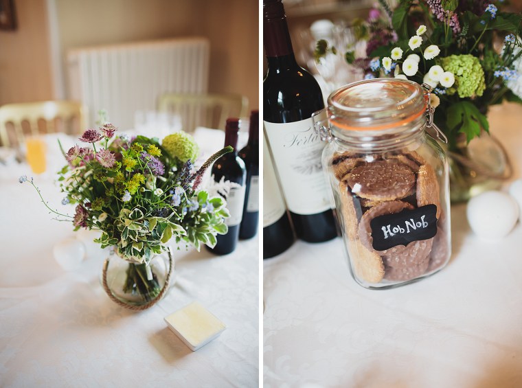 Wedding flowers and table decorations at Mount Ephraim in Kent