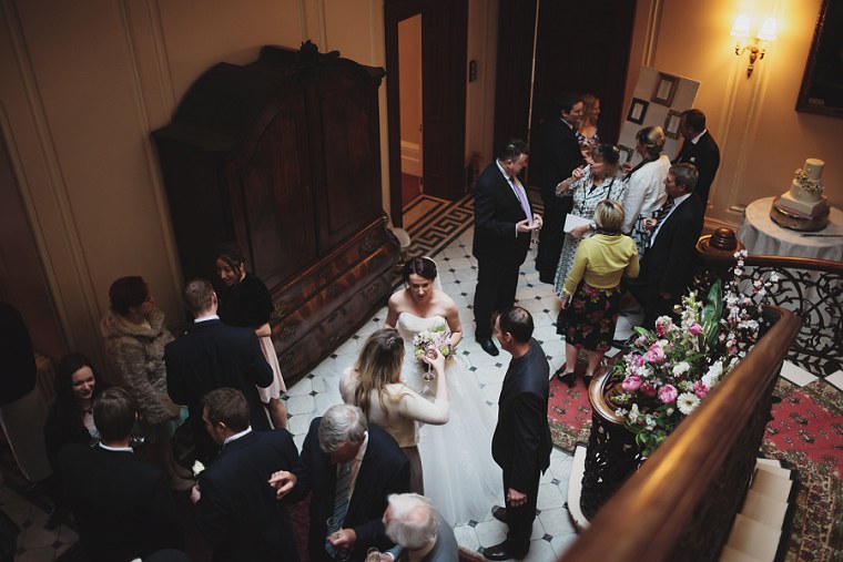 Bride chatting with her wedding guests at Mount Ephraim