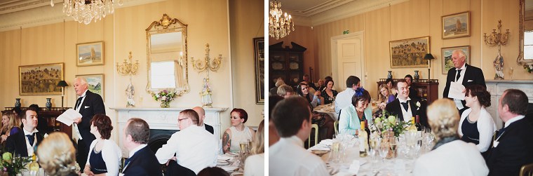 Mother of the bride laughing during the speeches