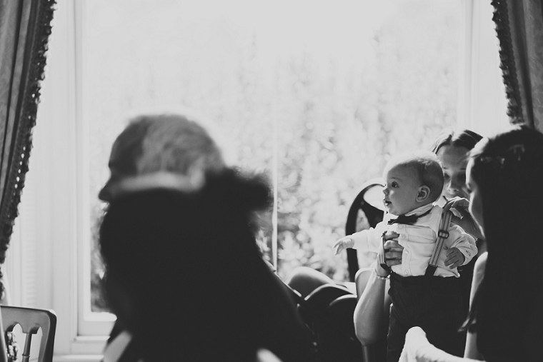 Young child enjoying the wedding speeches