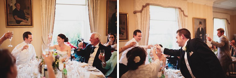 Wedding toast at Mount Ephraim Gardens in Kent