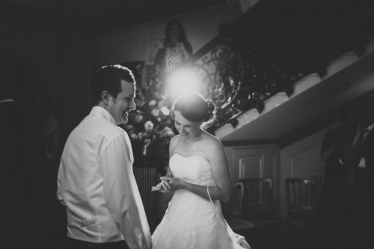 Bride smiling during her first dance