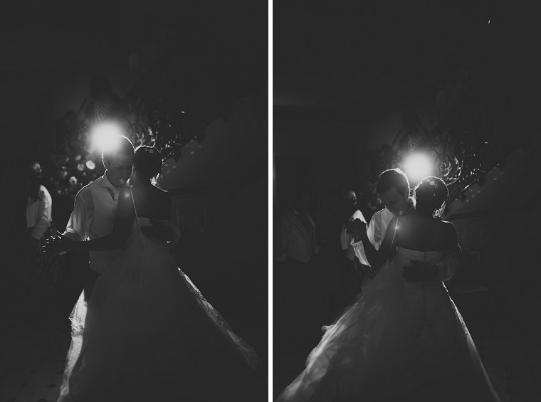 Black and white wedding photography of first dance