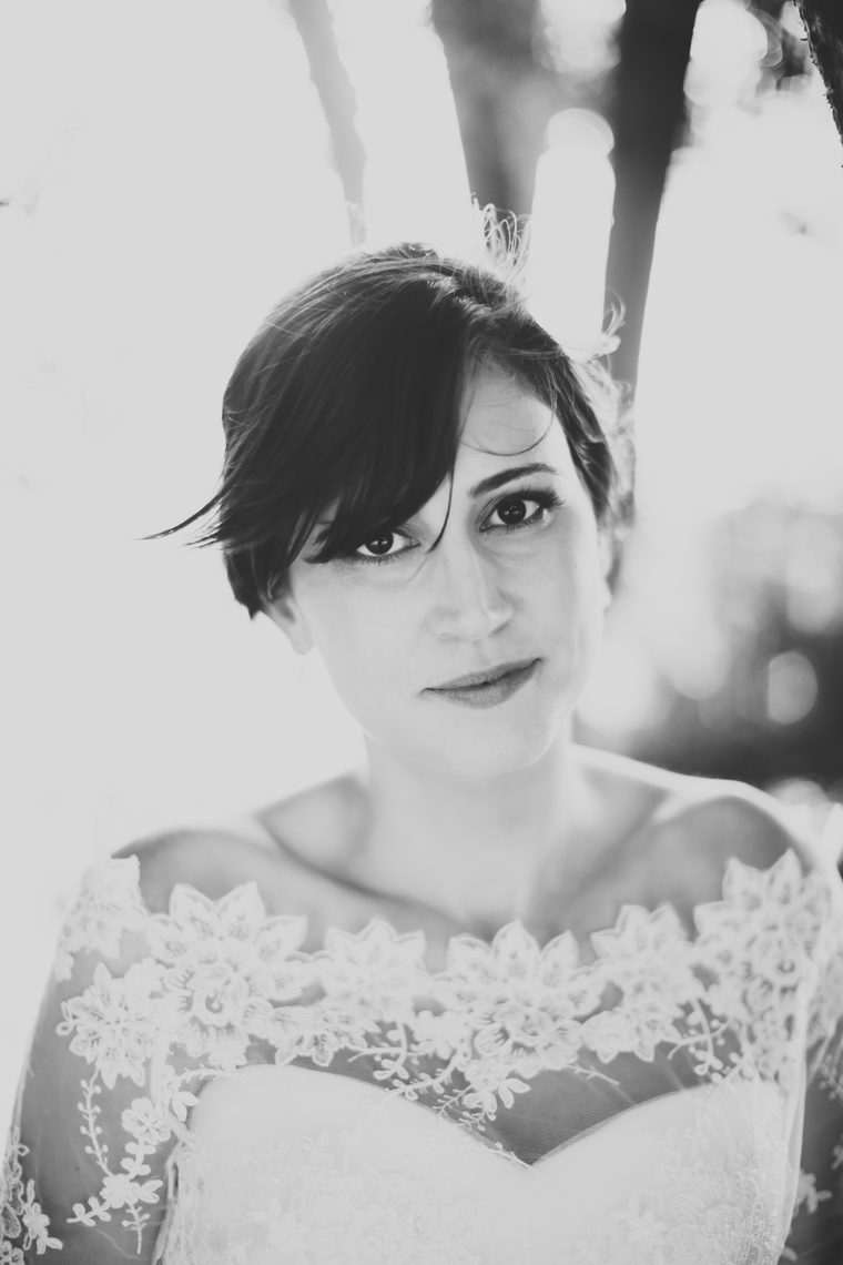 Wedding photograph of bride at Hayne Barn in Kent