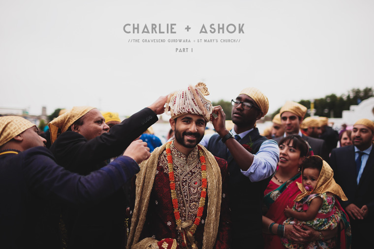 A Sikh groom photographed by Kent Wedding Photographer Paul Fuller as his family help him prepare for the ceremony at The Gravesend Gurdwara