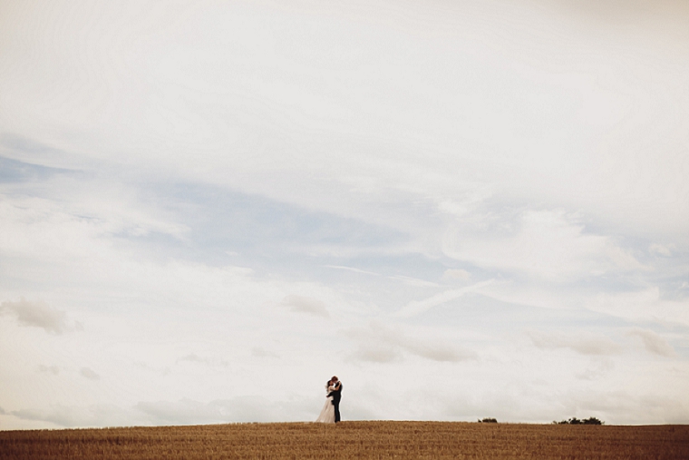 Bride and Groom on hill Boys Hall wedding photography