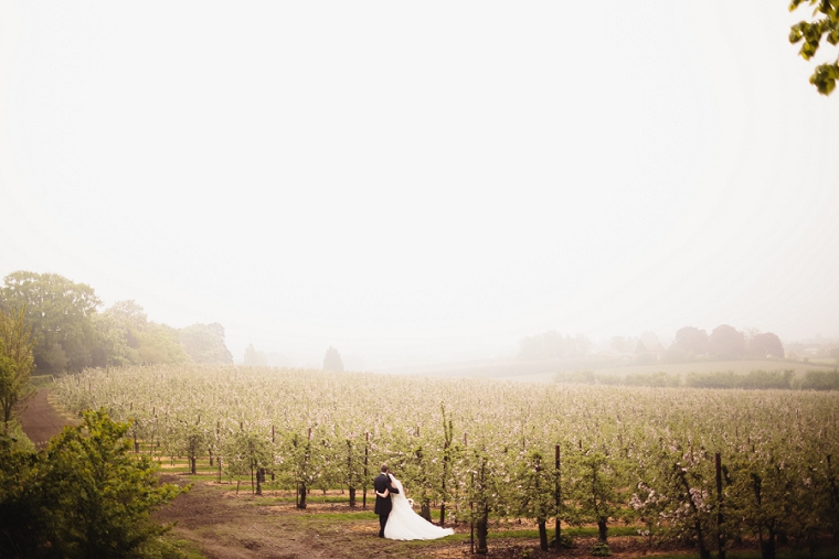 Bride and Groom wedding portrait at Mount Ephraim Gardens in Kent