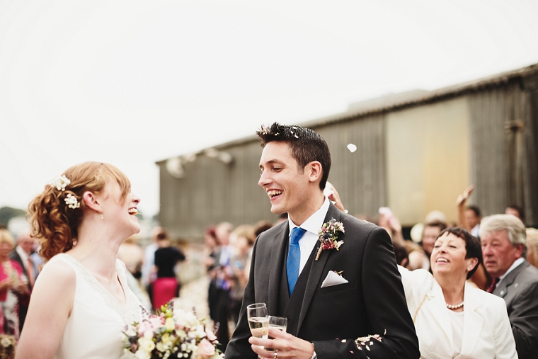 Confetti photography at East Quay Wedding venue
